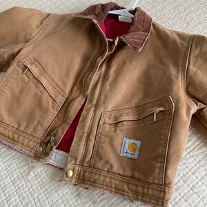 Vintage Carhartt Tan Jacket with Brown Collar - Unisex